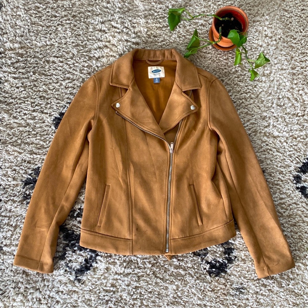Old Navy Faux Suede Moto Jacket, Camel